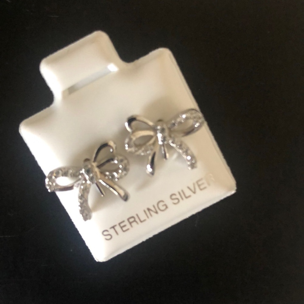 Silver Bow Tie Studs​